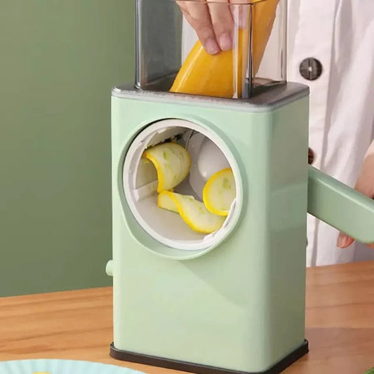 3-in-1 Rotary Vegetable Cutter – Slicer, Shredder & Grater