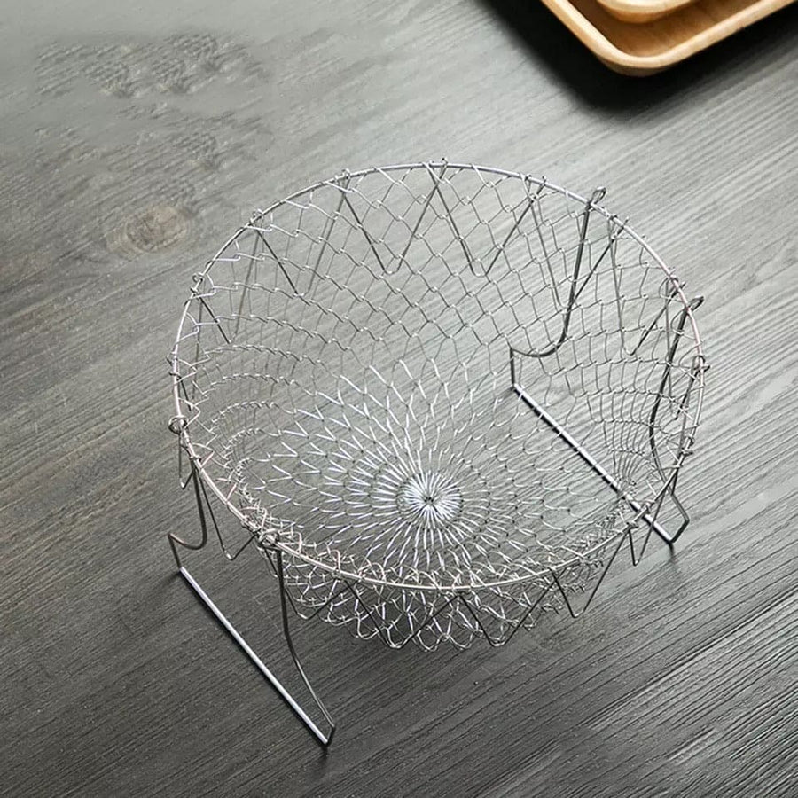 Stainless Steel Folding Frying Basket – Multi-Function Drain Basket