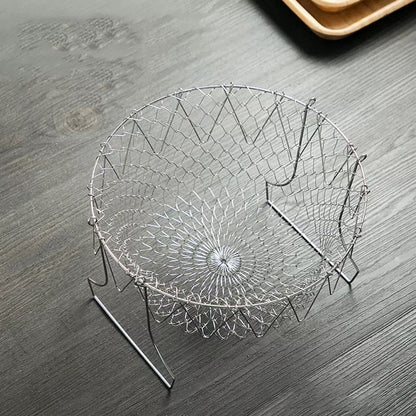 Stainless Steel Folding Frying Basket – Multi-Function Drain Basket