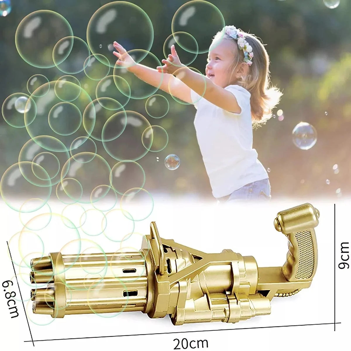 8-Hole Bubble Gun – Automatic Electric Bubble Maker Toy