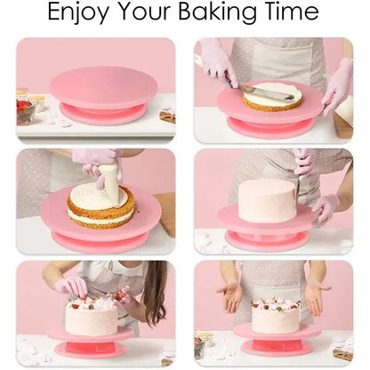 Rotating Cake Turntable Stand – Anti-Skid Cake Decorating Table