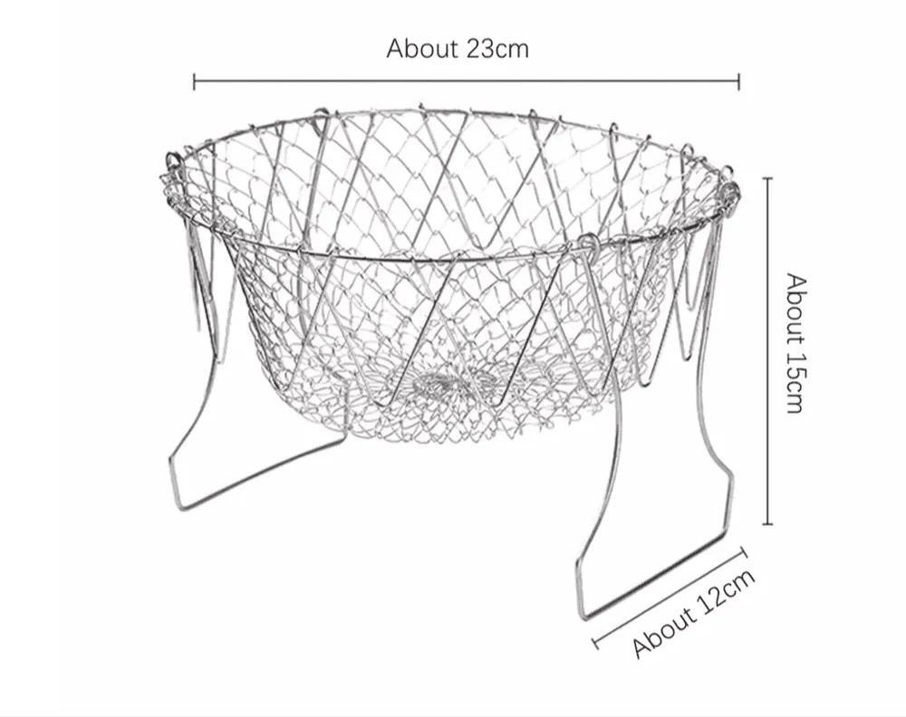 Stainless Steel Folding Frying Basket – Multi-Function Drain Basket