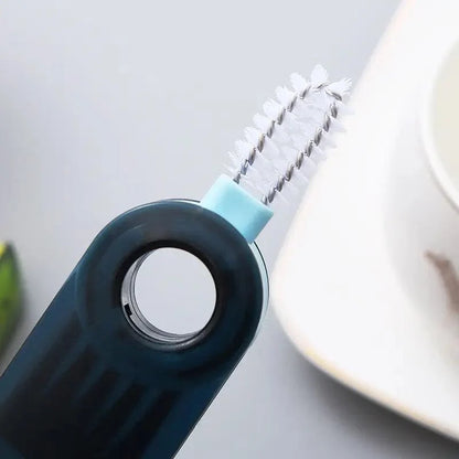 3-in-1 Bottle Gap Cleaning Brush – Rotating Nylon Bristle Cleaner