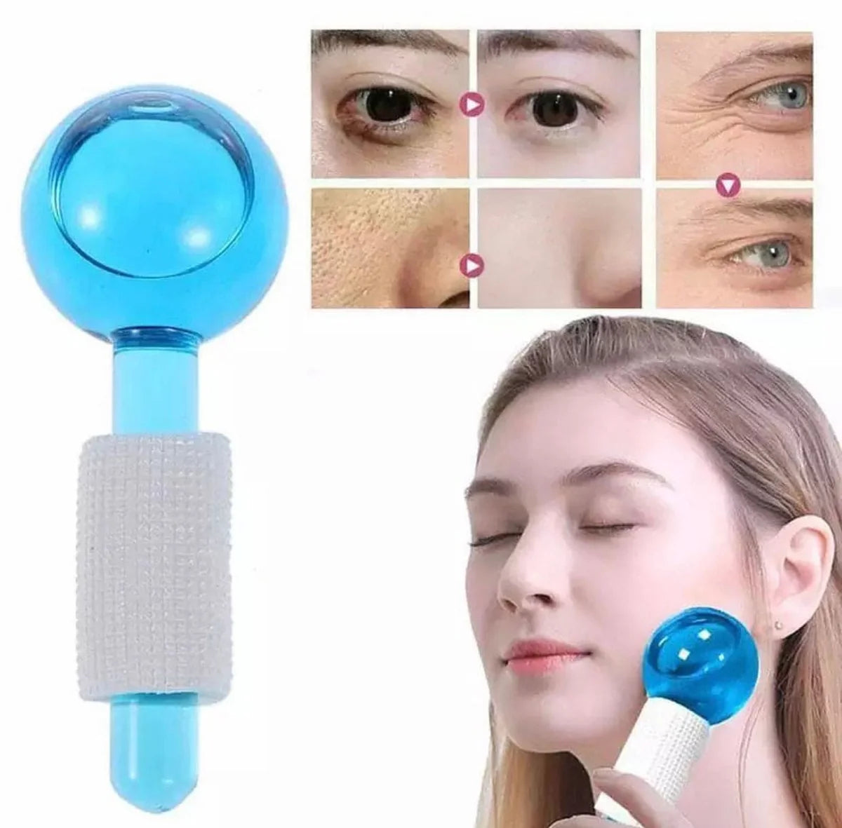 Crystal Ice Globes – Cooling Face & Eye Massage Tool (Set of 2)