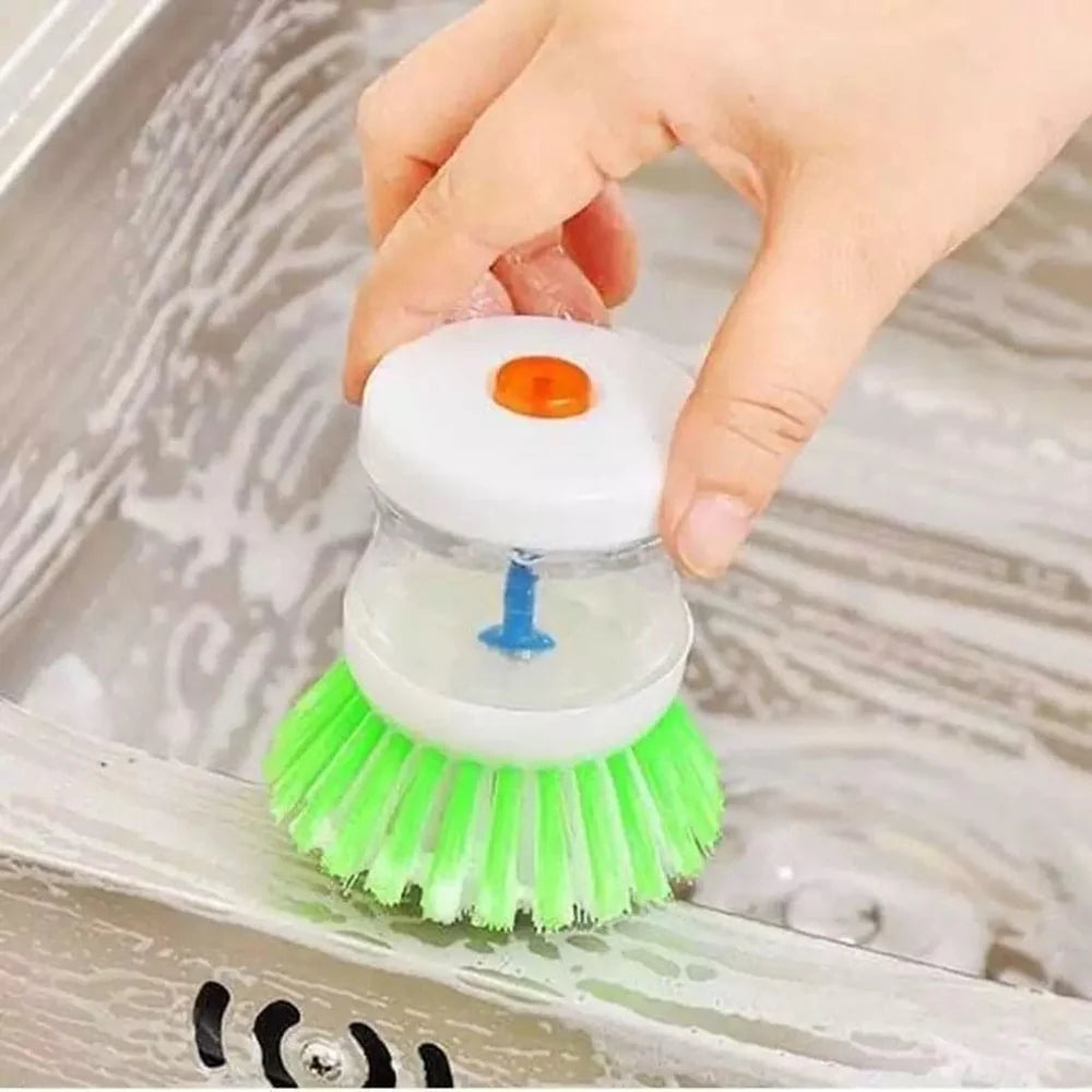 Soap Dispensing Palm Brush – Refillable Kitchen Cleaning Brush