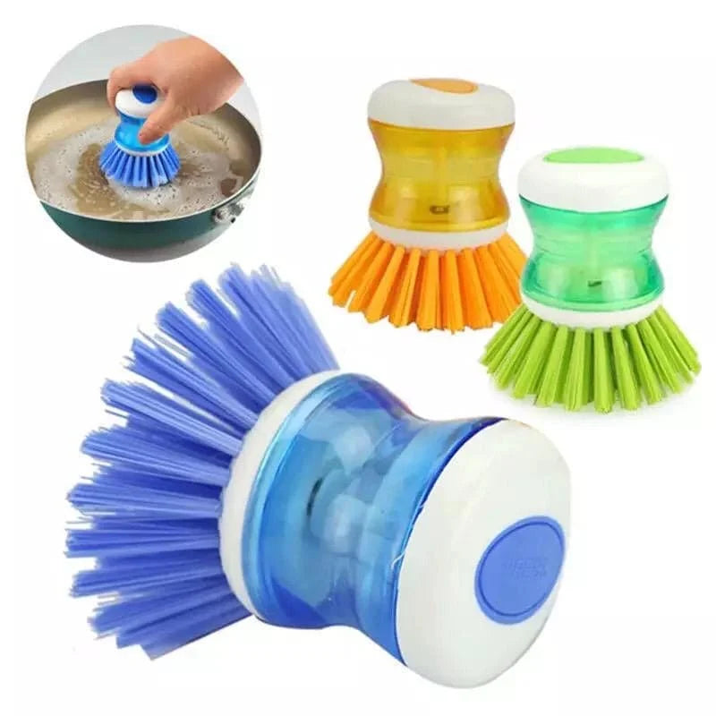Soap Dispensing Palm Brush – Refillable Kitchen Cleaning Brush