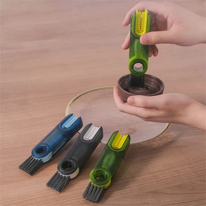 3-in-1 Bottle Gap Cleaning Brush – Rotating Nylon Bristle Cleaner