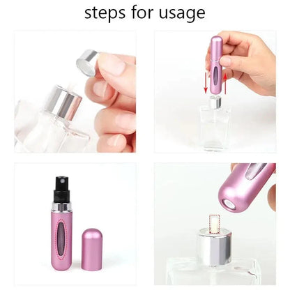 Mini Refillable Travel Perfume Bottle – Metal Atomizer Spray Case