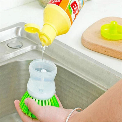 Soap Dispensing Palm Brush – Refillable Kitchen Cleaning Brush