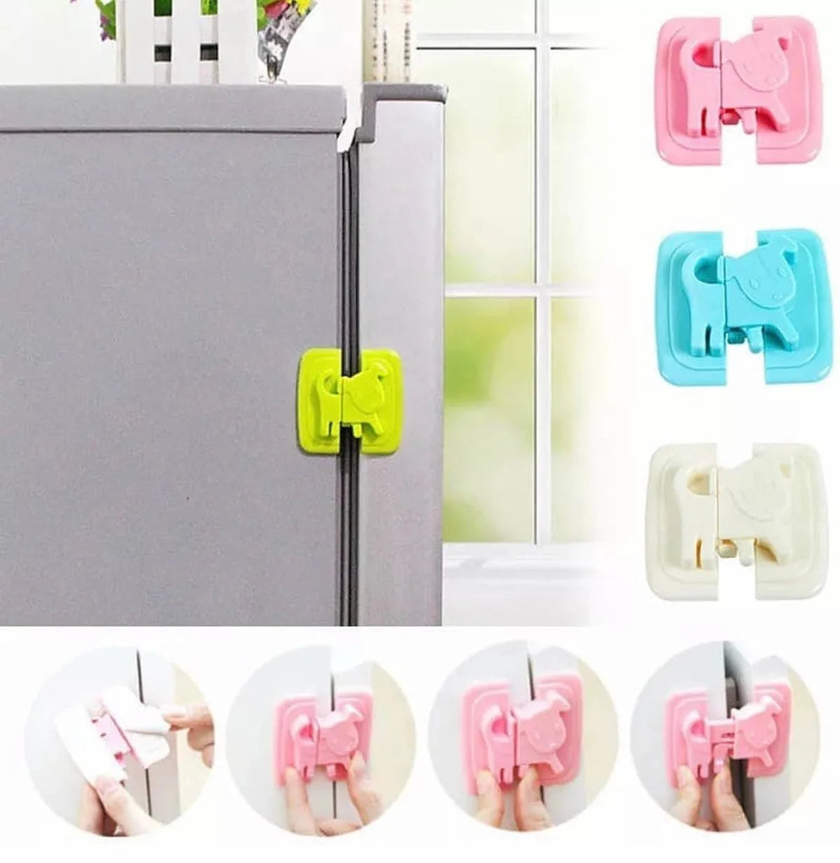 Cartoon Puppy Cabinet Safety Lock – Anti-Pinch Child Safety Latch