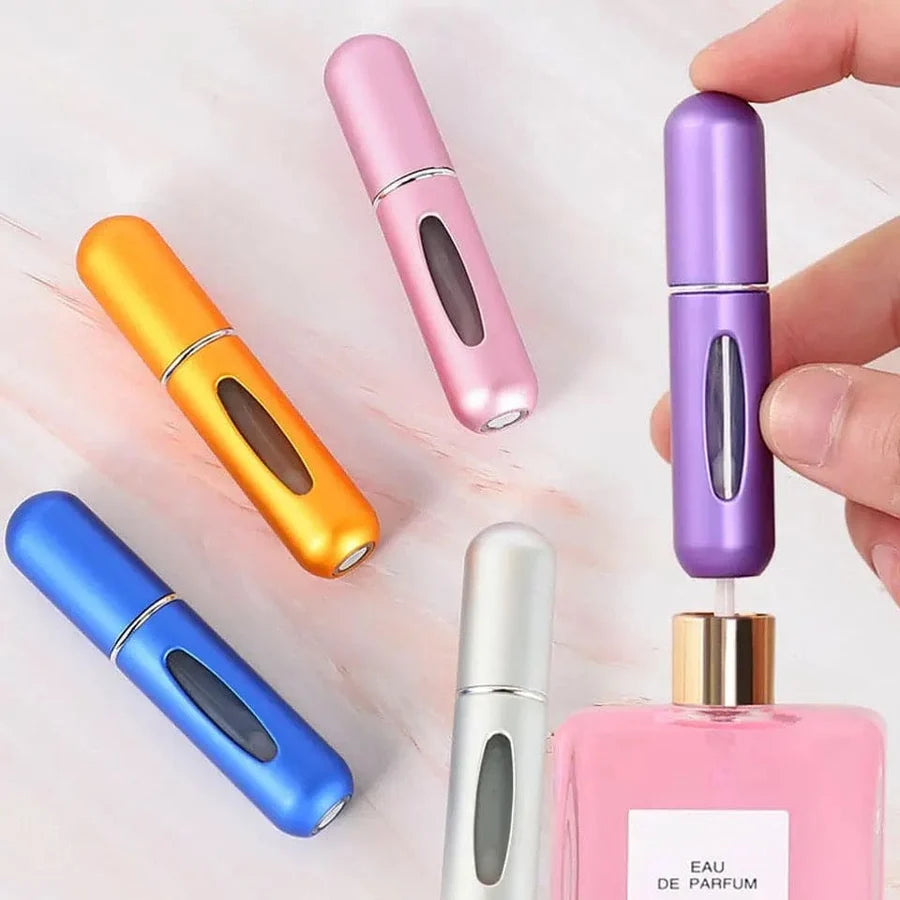 Mini Refillable Travel Perfume Bottle – Metal Atomizer Spray Case