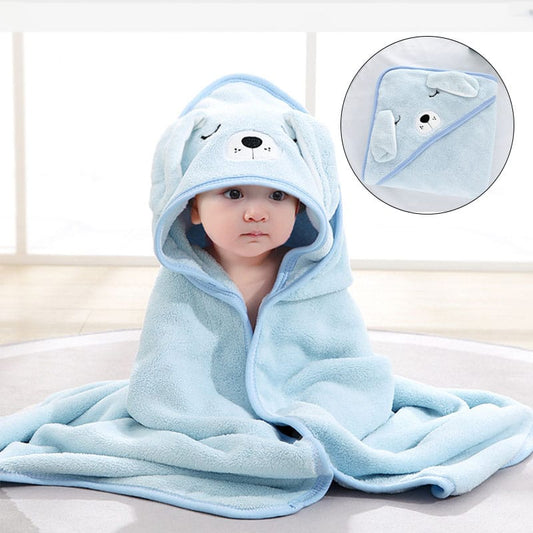 Hooded Baby Bath Towel – Soft Bamboo Viscose Towel (35"×35")