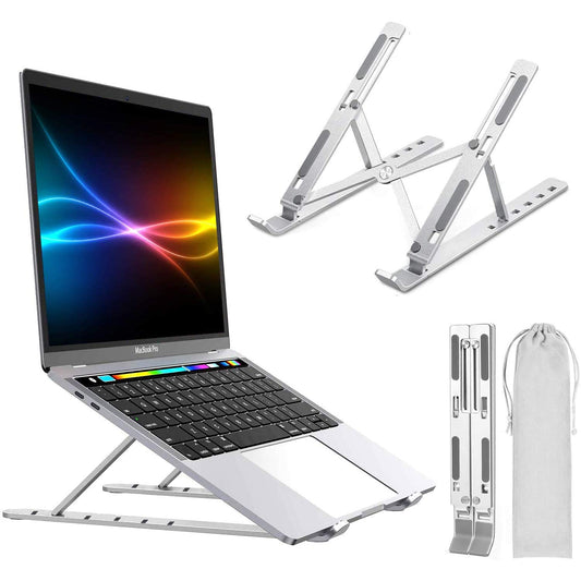 Aluminum Adjustable Laptop Stand – Foldable Portable Riser