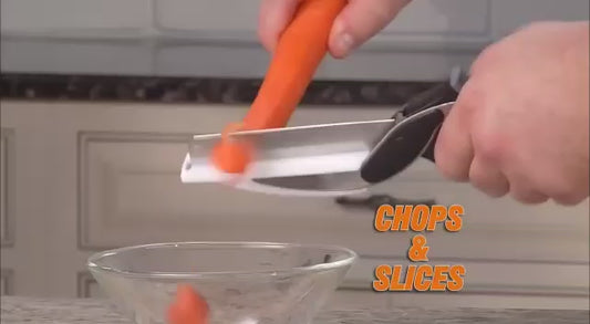 2-in-1 Kitchen Clever Cutter – Utility Scissor with Built-In Cutting Board