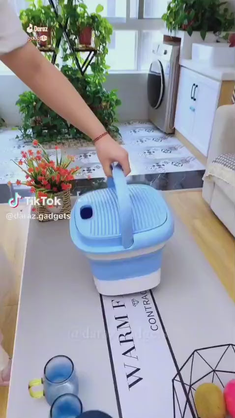 Foldable Electric Mini Washing Machine – Portable Washer with Spin Dryer