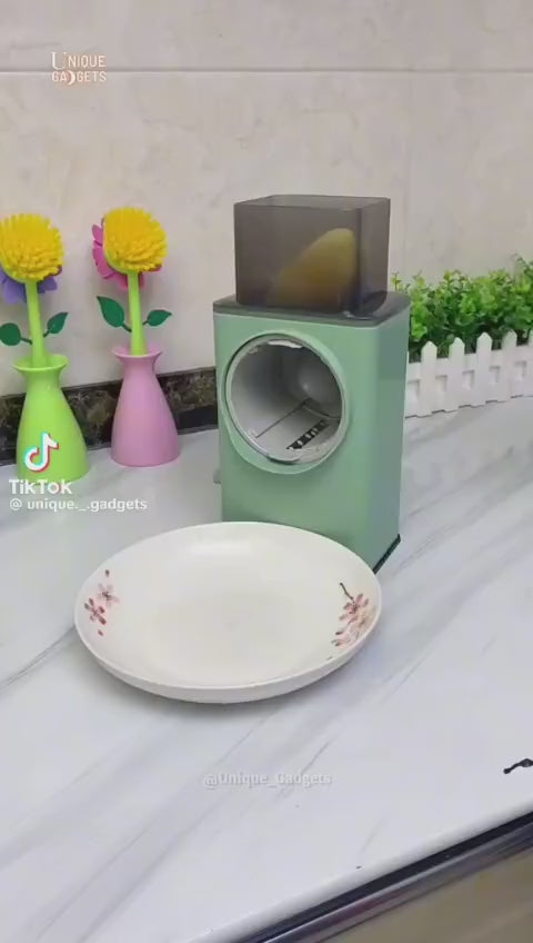 3-in-1 Rotary Vegetable Cutter – Slicer, Shredder & Grater