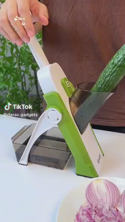 Stainless Steel Mandoline Slicer with Collection Basin