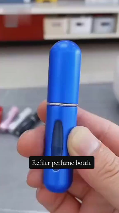 Mini Refillable Travel Perfume Bottle – Metal Atomizer Spray Case