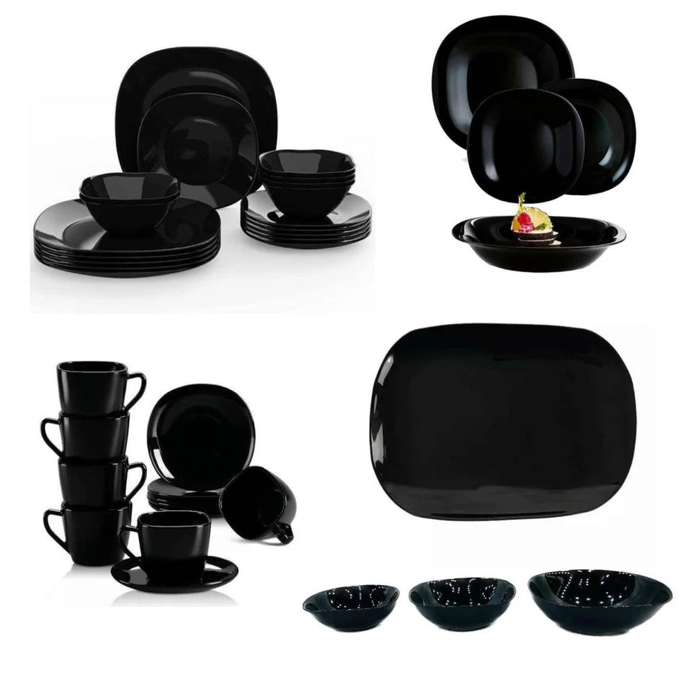 Opal Black Dinner Set Square Loose